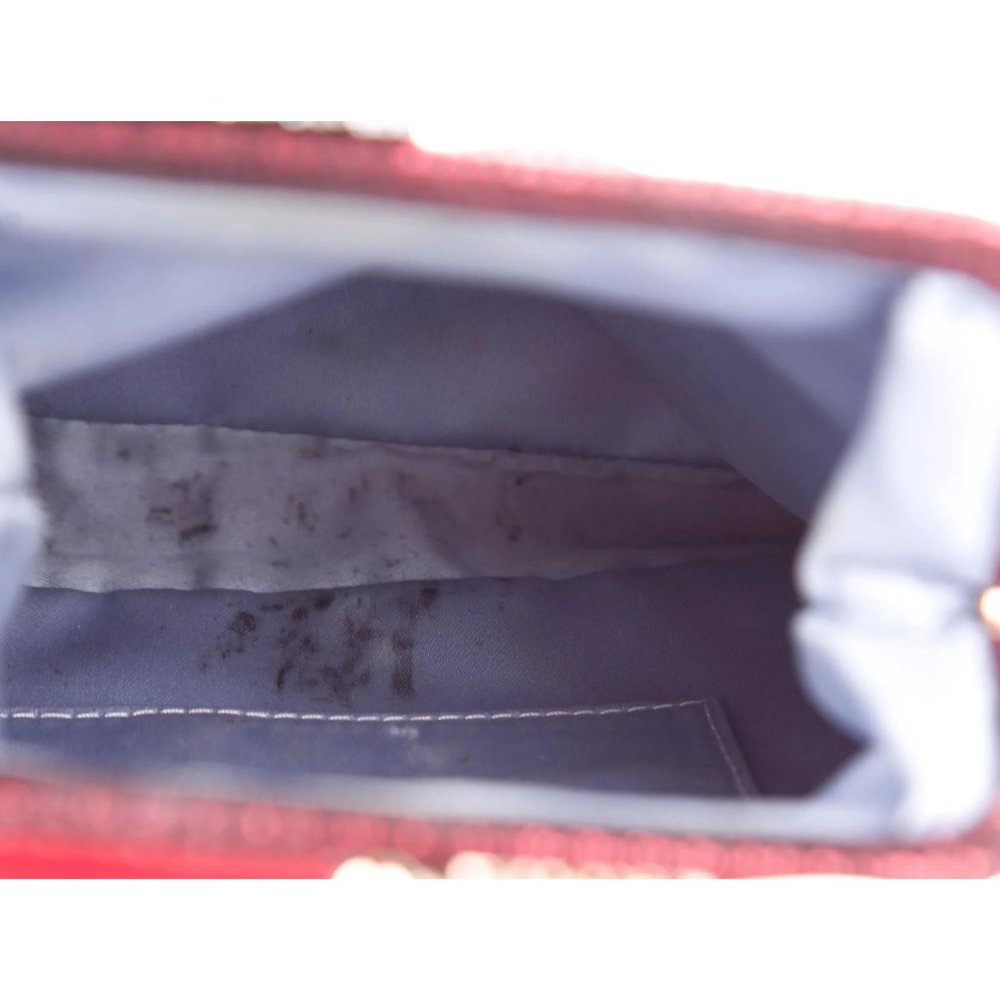 Red Satin & Python Fendi Borderline Frame Clutch … - image 2